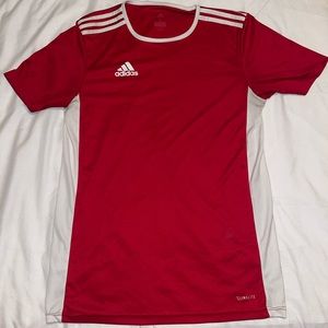 Adidas Red and white shirt, size S